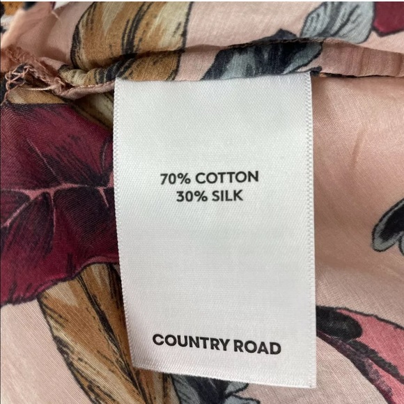 Country Road Silk Blend Pink Toucan Shirt Size 4 - Picture 4 of 4